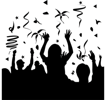 Shop window sticker celebratory carnival crowd - TenStickers