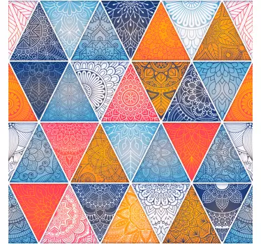Mandala triangle wall mural decal - TenStickers