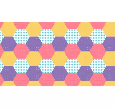 Patchwork hexagonal headboard wall decal - TenStickers