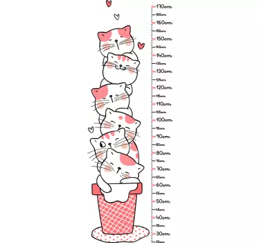 kittens meter height chart decal - TenStickers