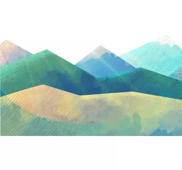mountains minimalist pattern headboard wall decal - TenStickers