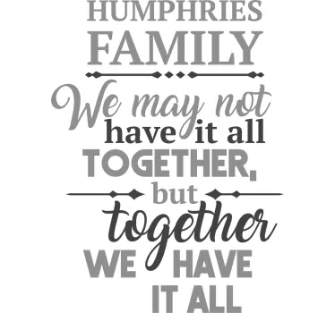 United Family Wall Text sticker - TenStickers