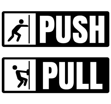 Push pull icon shop door sticker - TenStickers
