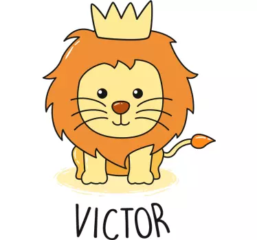Baby lion drawing wild animal sticker - TenStickers