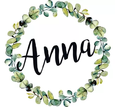 eucalyptus with name glass door sticker - TenStickers