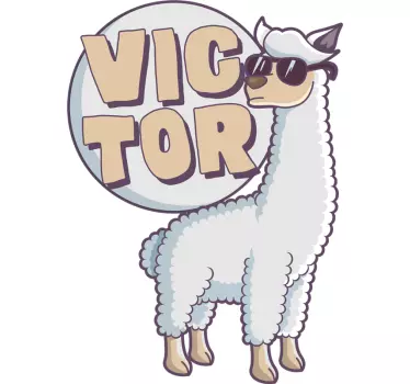 Llama Name Customisable Sticker - TenStickers
