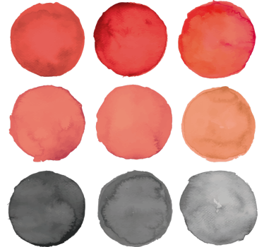 gray circles and pantone coral texture wall sticker - TenStickers