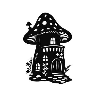 Window sticker fairytale mushroom house - TenStickers
