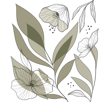 Window sticker abstract tropical design - TenStickers
