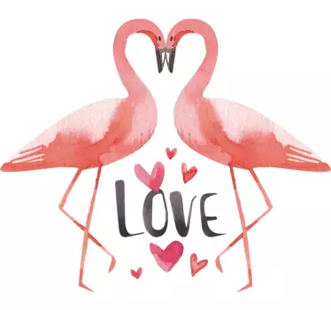 love flamingos bird sticker - TenStickers