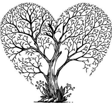 tree heart tree wall decal - TenStickers