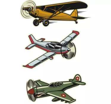Set of flying aircraft object wall sticker for kids - TenStickers