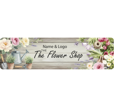 Car sticker flower shop name and logo - TenStickers