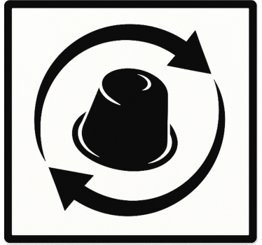 Drink sticker coffee capsule recycling symbol - TenStickers