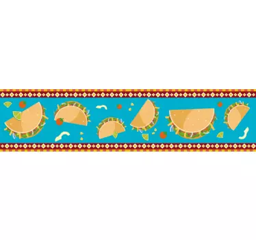 Tacos Art Food Border Sticker - TenStickers