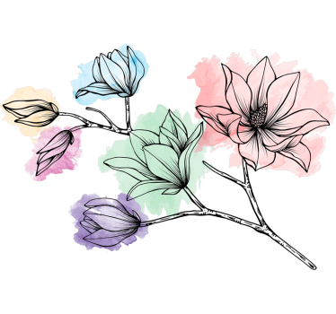 Magnolia for wall flower wall decal - TenStickers
