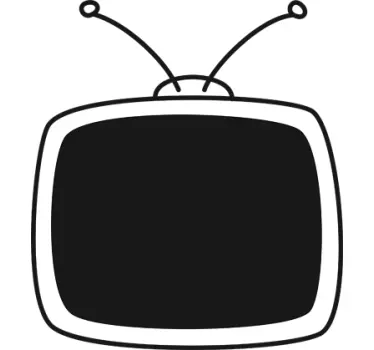 Old Television Blackboard Sticker - TenStickers