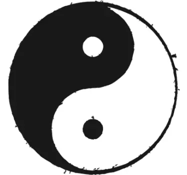 Yin and Yang Blackboard Sticker - TenStickers