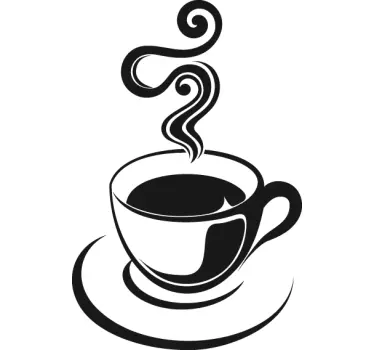 Café Coffee Cup Wall Sticker - TenStickers