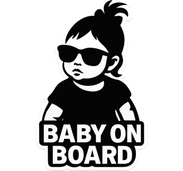 Customisable sticker funny baby girl on board - TenStickers