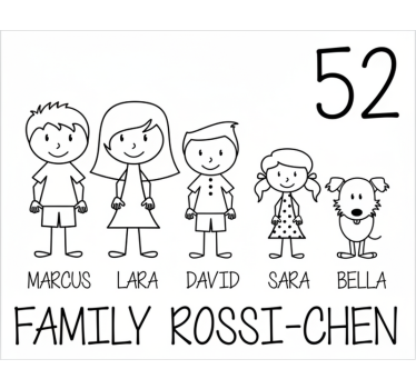 Customisable sticker family photo for mailbox - TenStickers