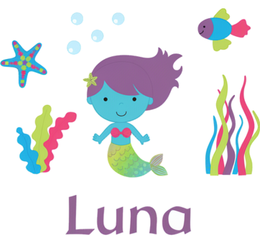 Customisable sticker mermaid door decor - TenStickers
