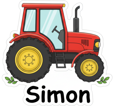 Customisable sticker tractor for door - TenStickers