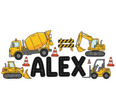 Customisable sticker for kids' construction work - TenStickers