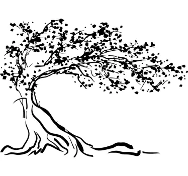 Tree In The Wind Tree Wall Sticker - TenStickers
