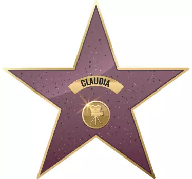Named walk of fame star cinema decal - TenStickers