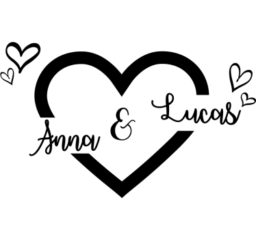 Love sticker with heart and name customization - TenStickers