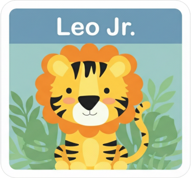 Illustration sticker custom lion label - TenStickers