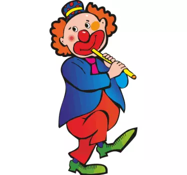 Flute Clown Kids Sticker - TenStickers