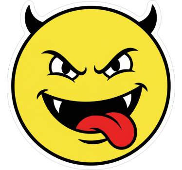 Customisable sticker edgy smiley face decal - TenStickers