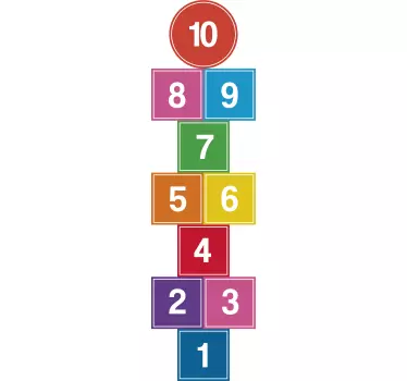 Colorful hopscotch floor sticker - TenStickers