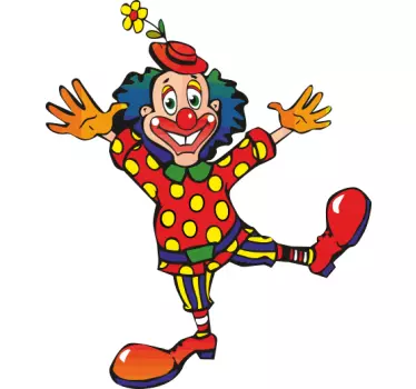 Colourful Happy Clown Kids Sticker - TenStickers