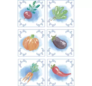 Fresh vegetables tile transfer - TenStickers