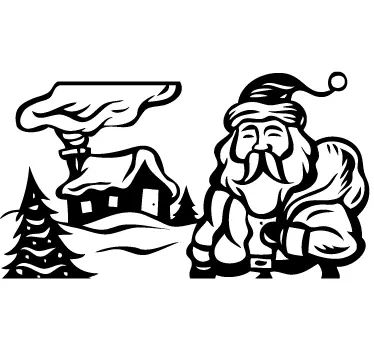 Santa's House Sticker - TenStickers