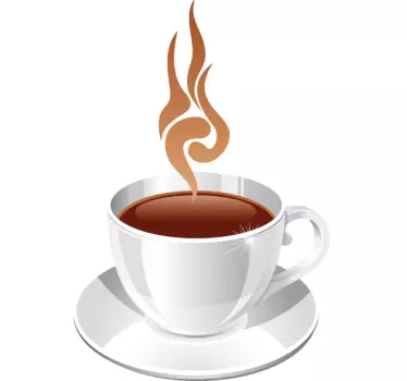 Hot Coffee Cup Kitchen Sticker - TenStickers