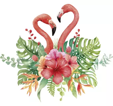 Tropical flamingos Home Wall Sticker - TenStickers