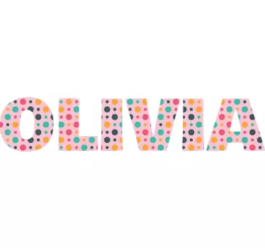 Name made of dots text wall decal - TenStickers