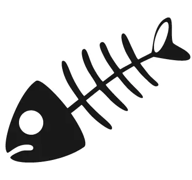 Fish Skeleton Wall Sticker - TenStickers