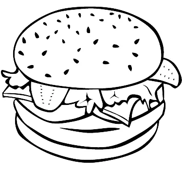Hamburger Outline Wall Sticker - TenStickers