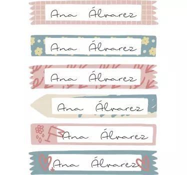 Pretty labels for notebooks educational wall decal - TenStickers