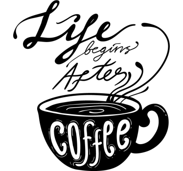Kitchen wall sticker coffee quote - TenStickers