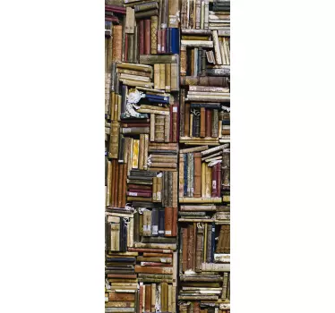 Library of old books glass door decal - TenStickers
