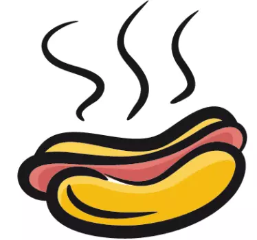 Hot dog Outline Sticker - TenStickers