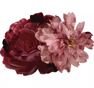 Geometric flowers flower wall decal - TenStickers