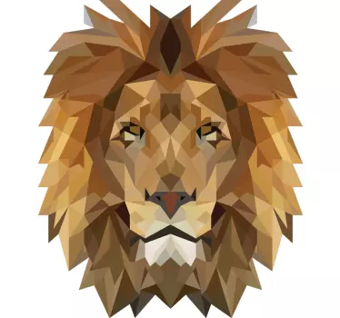 Geometric lion animal wild animal sticker - TenStickers