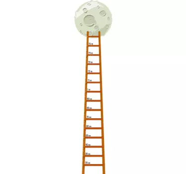 Children's moon stair gauge height chart wall sticker - TenStickers